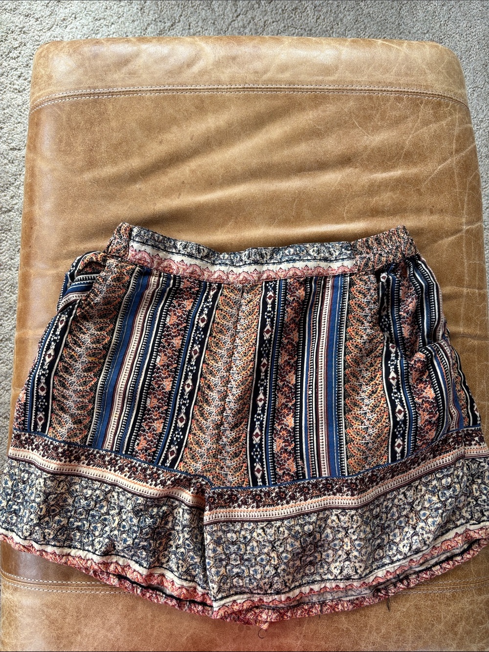 Angie Boho Floral Stripe Drawstring Shorts - Multi